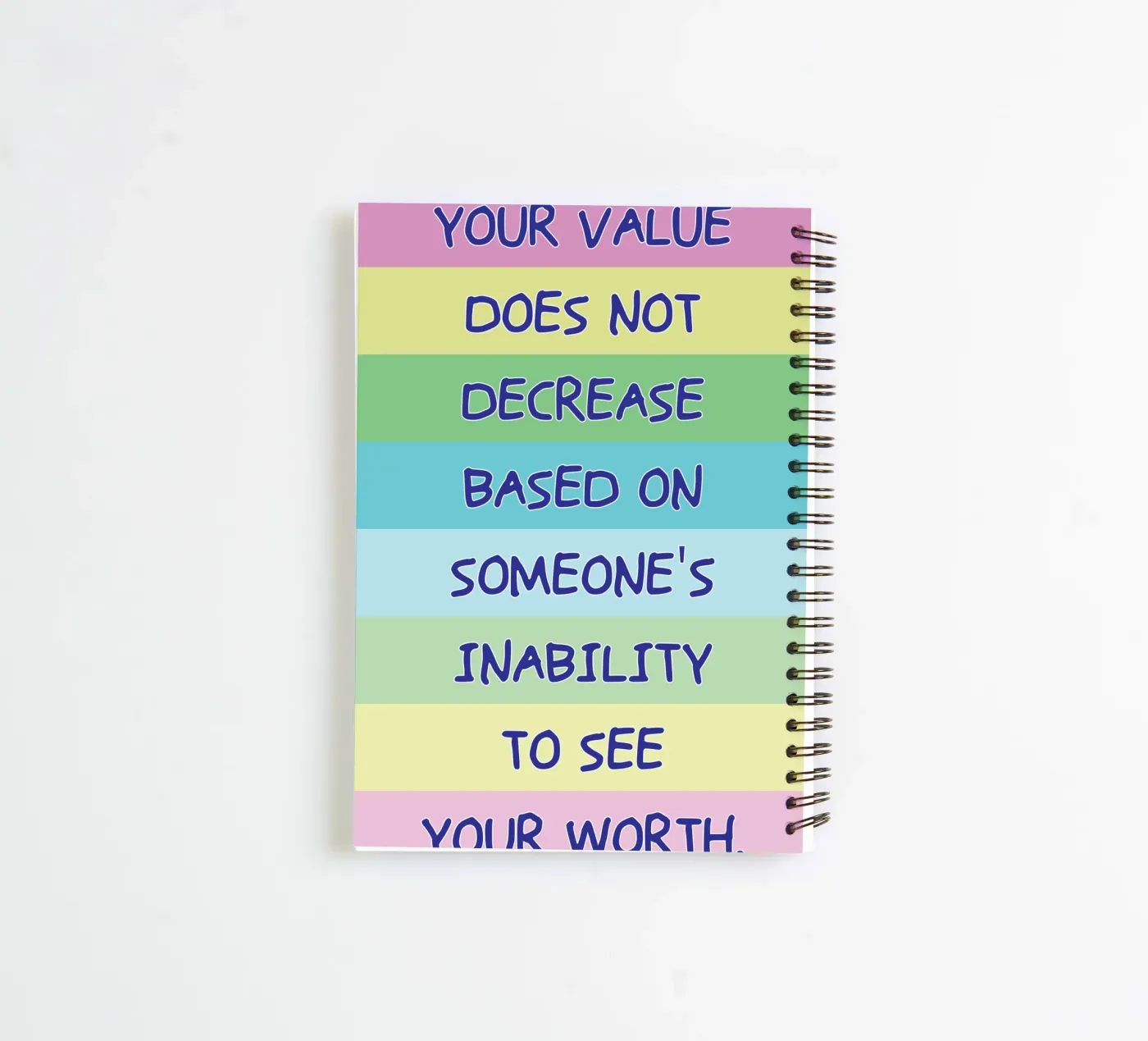 votre valeur ne diminue pas carnet à spirale de bougenfille