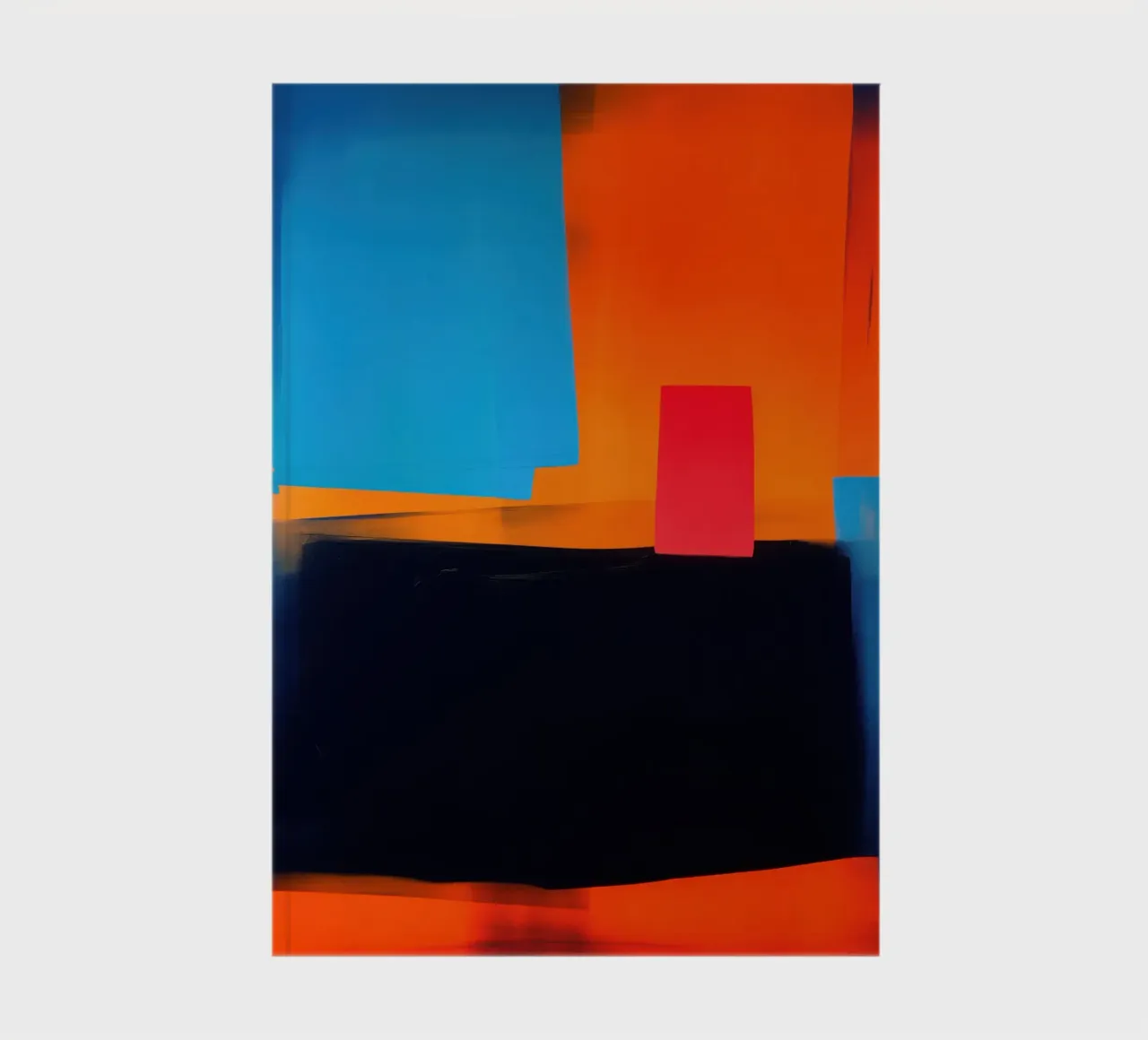 The Red Square | Abstract Canvas Painting notebook by Autofocus