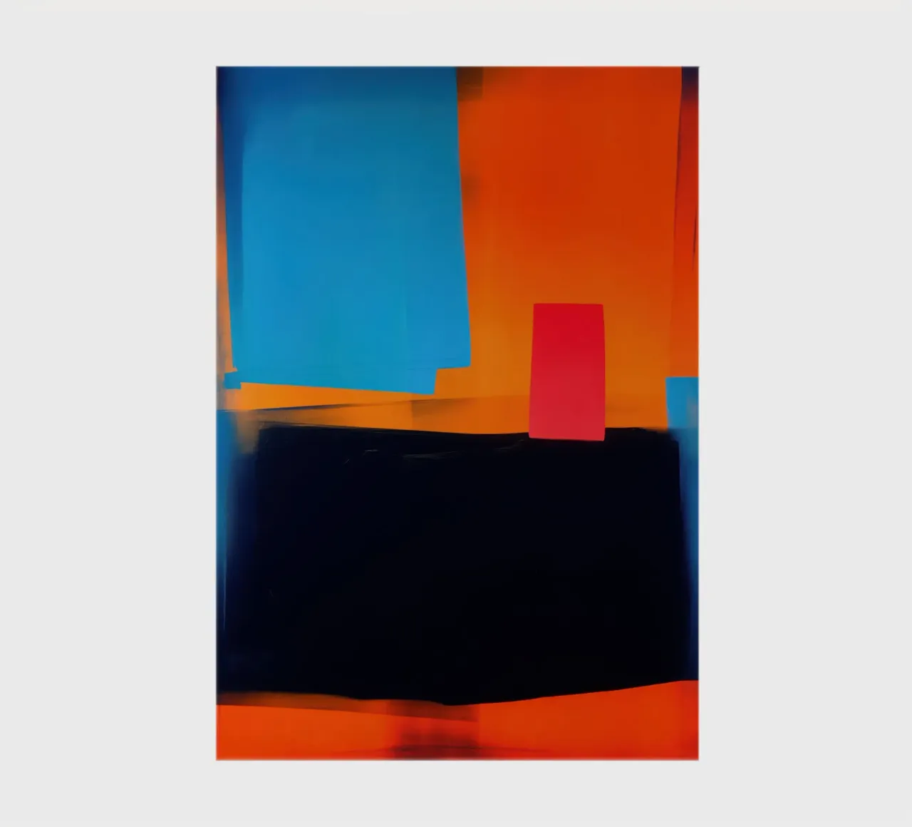 The Red Square | Abstract Canvas Painting notebook by Autofocus