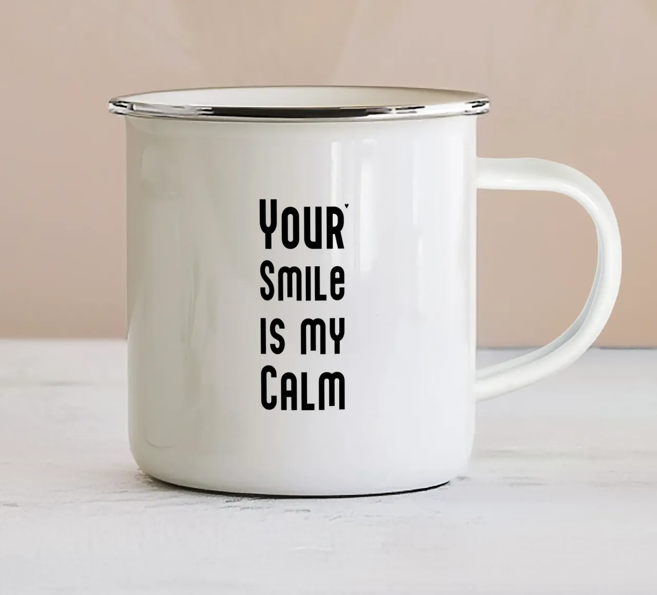 Your smile is my calm tazza in smalto da typolover
