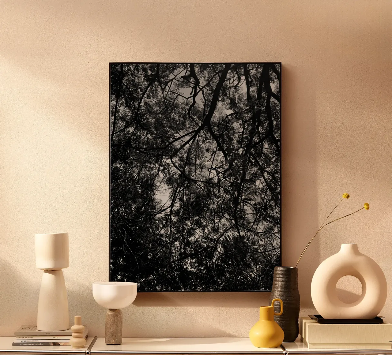 Tree branches silhouette pannello forex da Skyeaglephotography