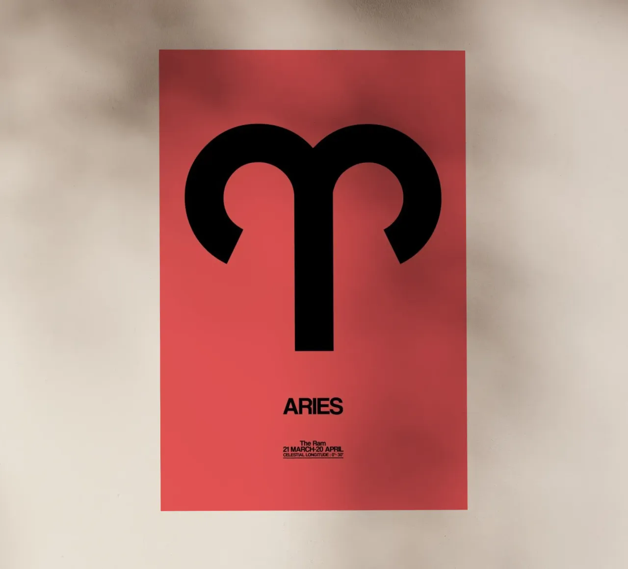 Aries Zodiac Sign Black pellicola backlit da Naxart