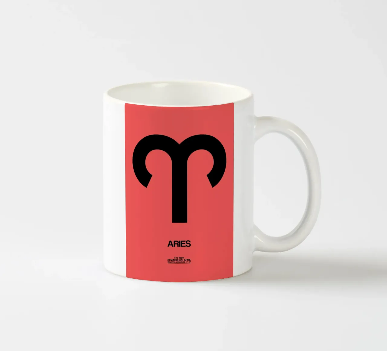 Aries Zodiac Sign Black tazza in ceramica da Naxart