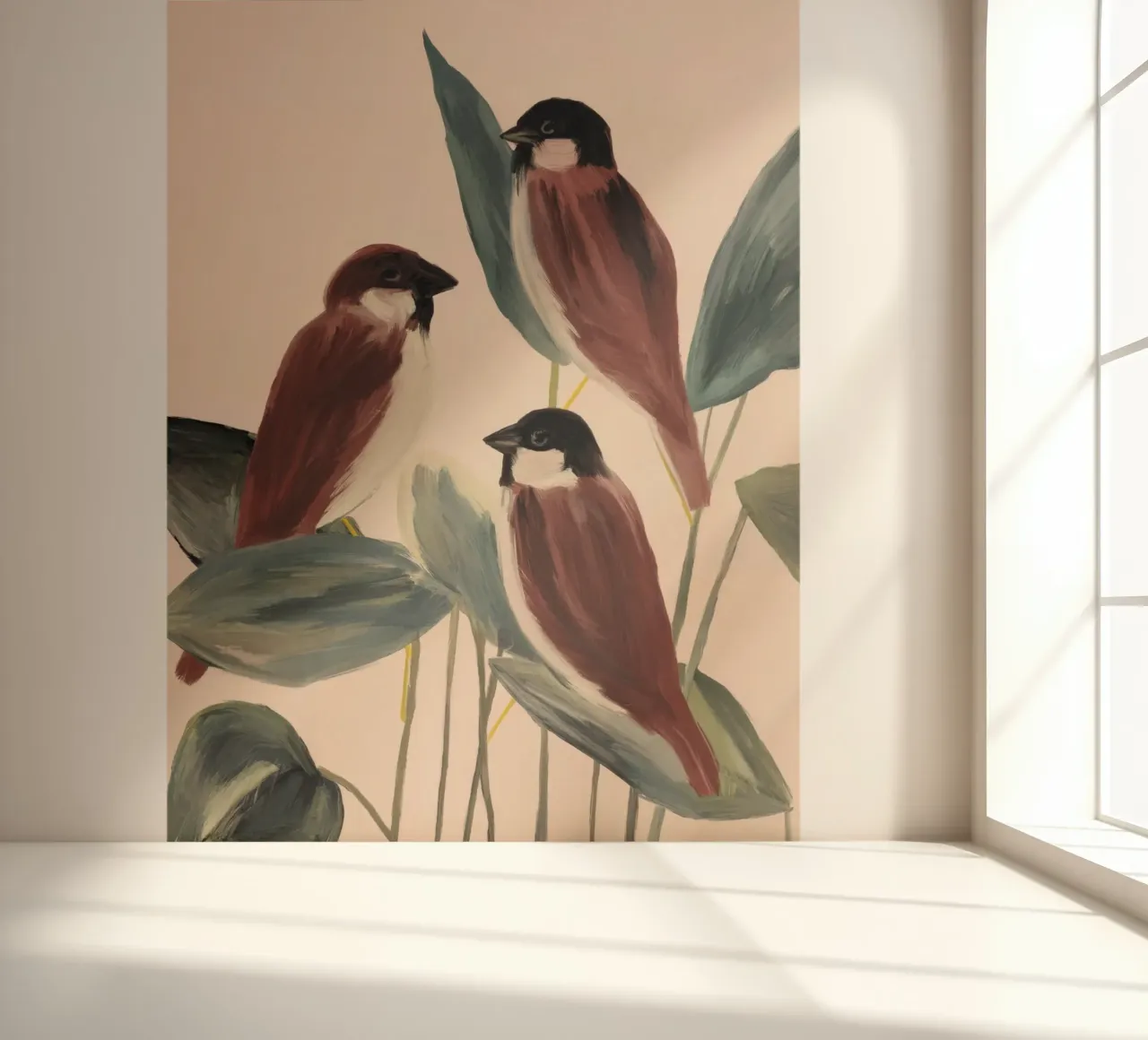 Drie mussen fotobehang van M.A.Z.U.N.