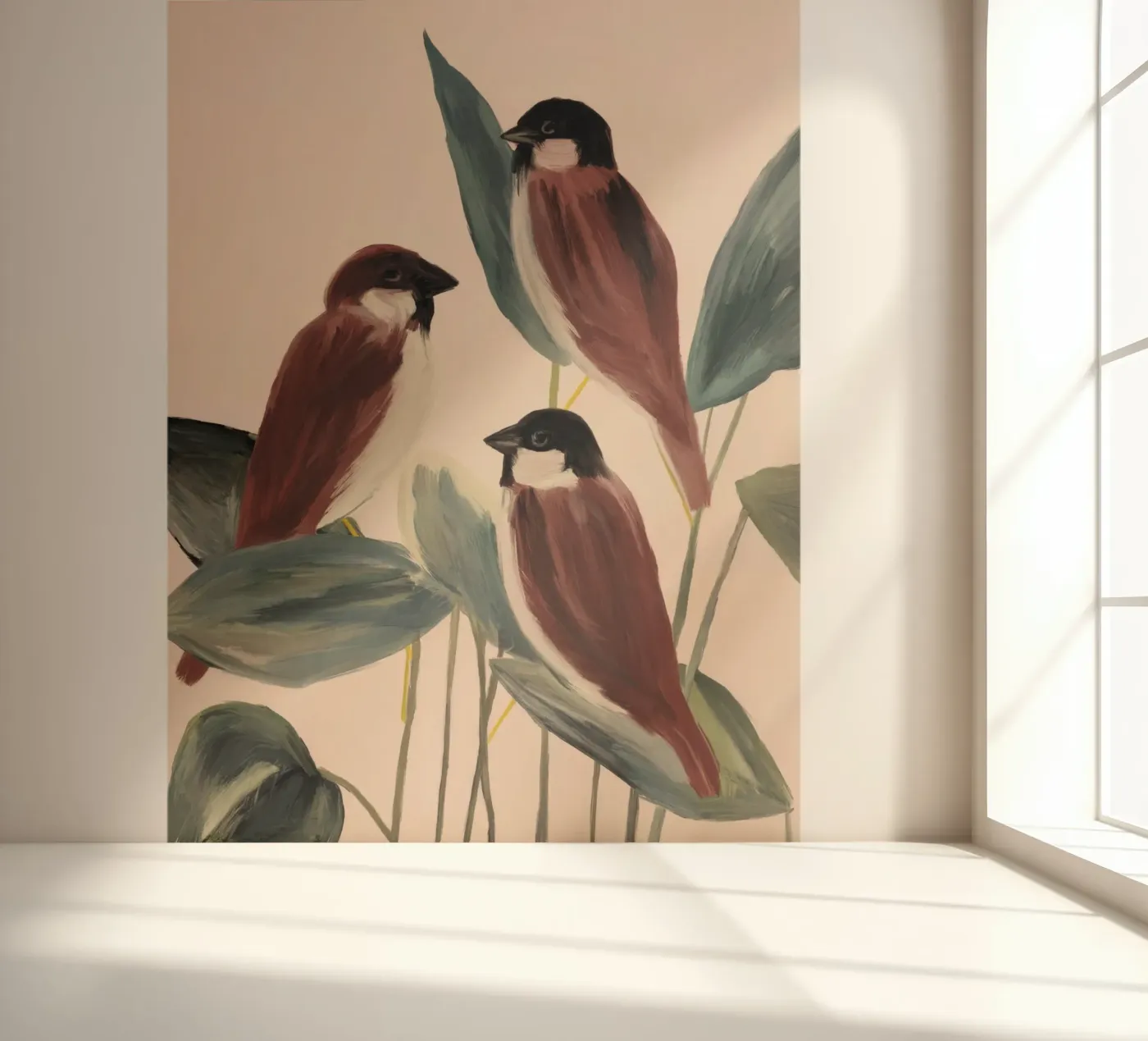 Drei Spatzen Fototapete von M.A.Z.U.N.