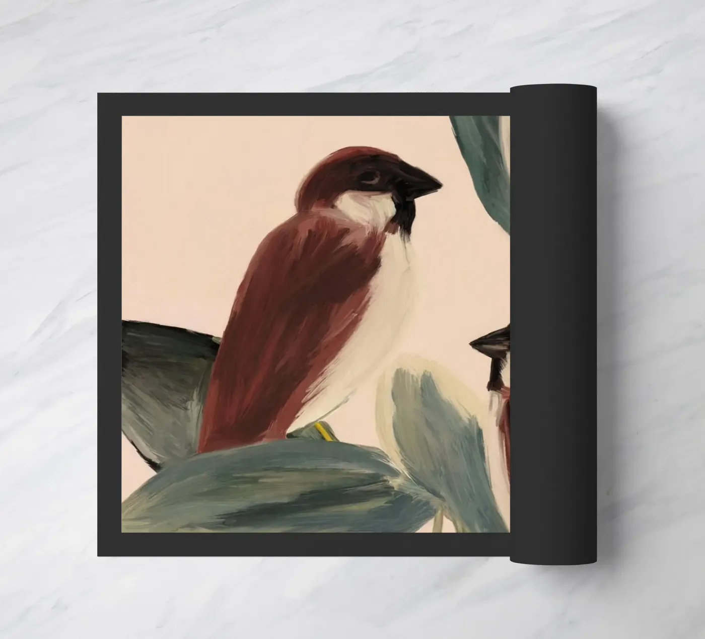 Three Sparrows doormat by M.A.Z.U.N.