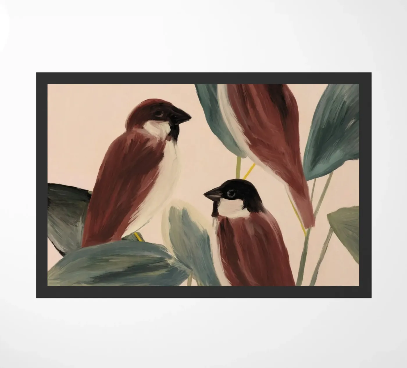 Three Sparrows doormat by M.A.Z.U.N.
