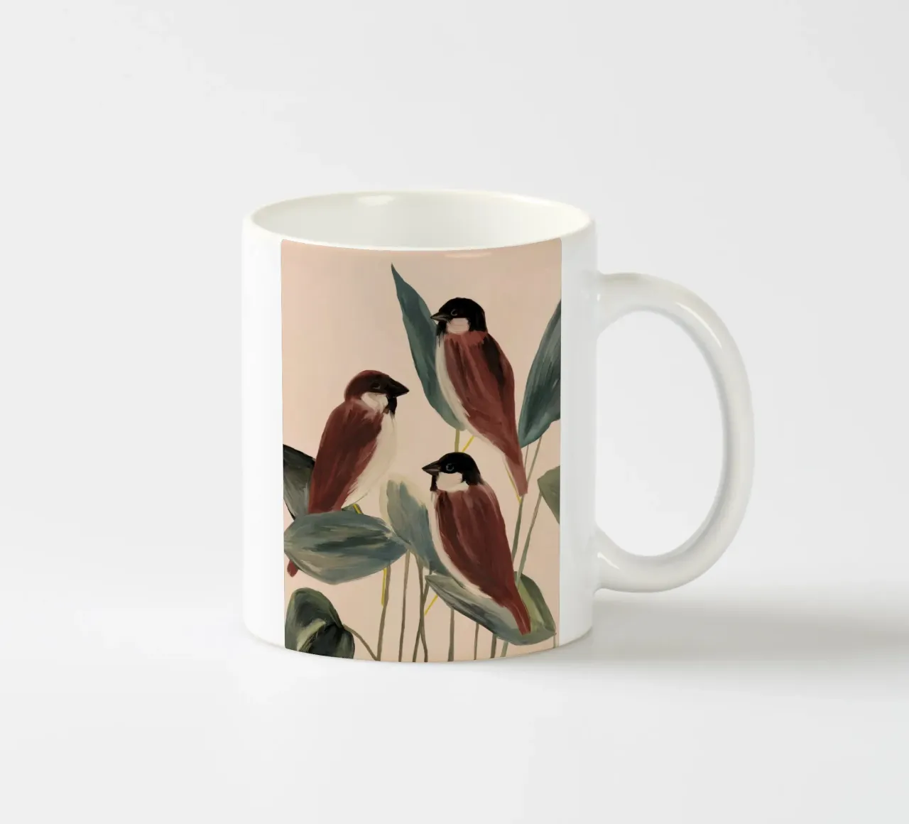 Three Sparrows ceramic mug by M.A.Z.U.N.