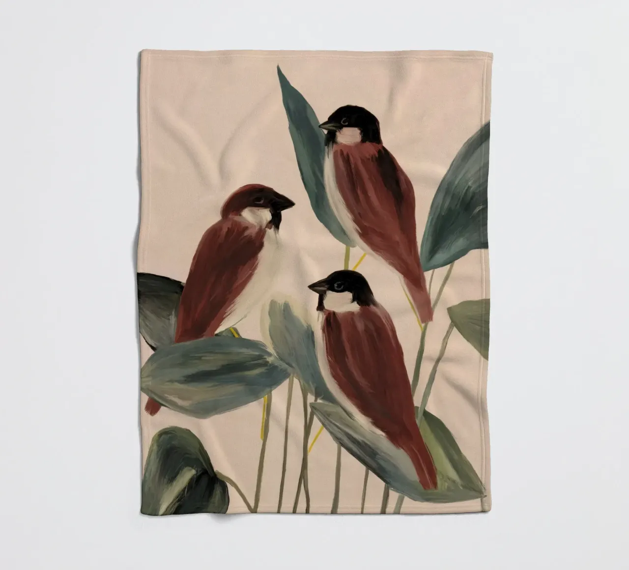 Three Sparrows fleecedeken van M.A.Z.U.N.