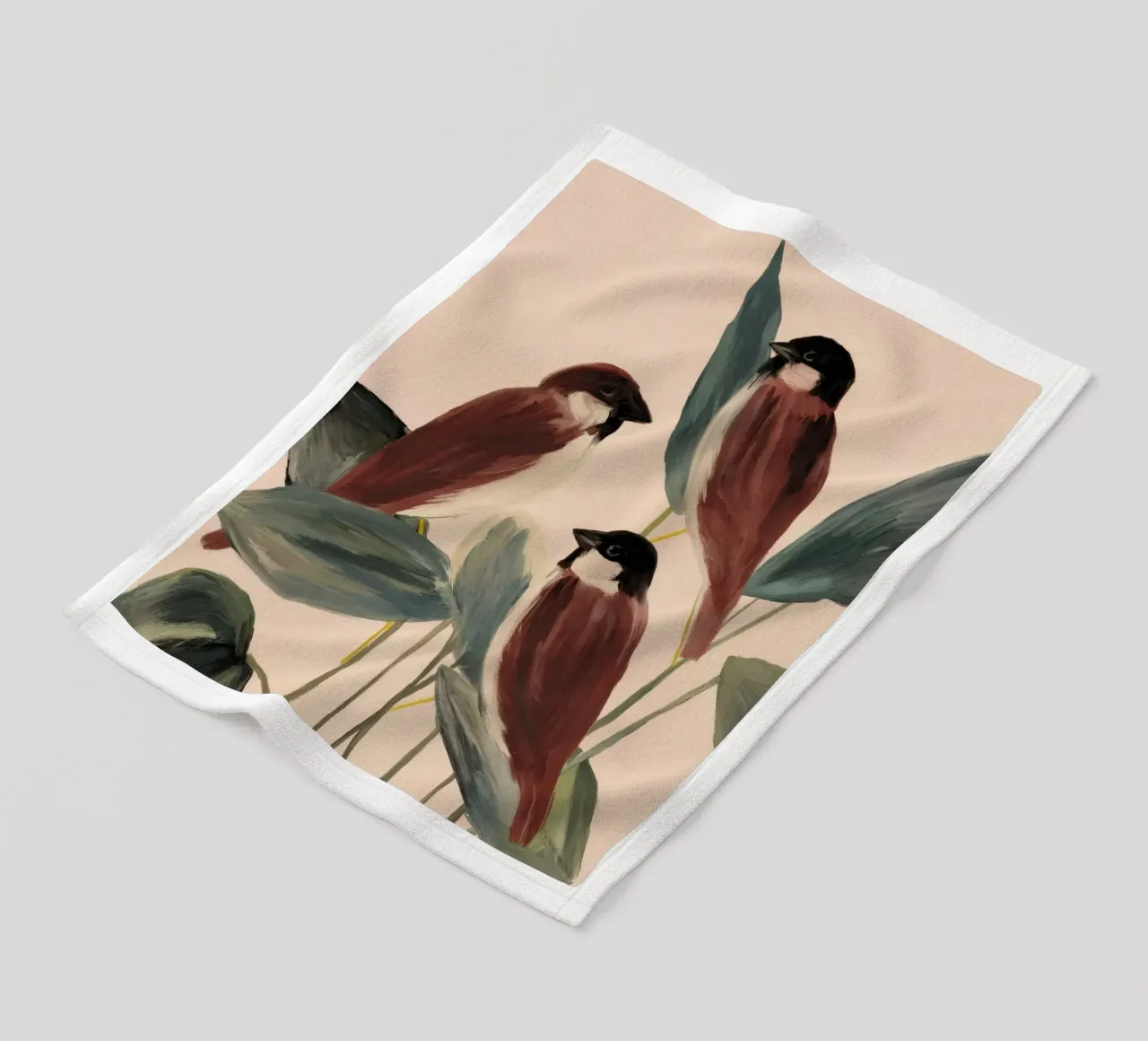 Three Sparrows fleecedeken van M.A.Z.U.N.