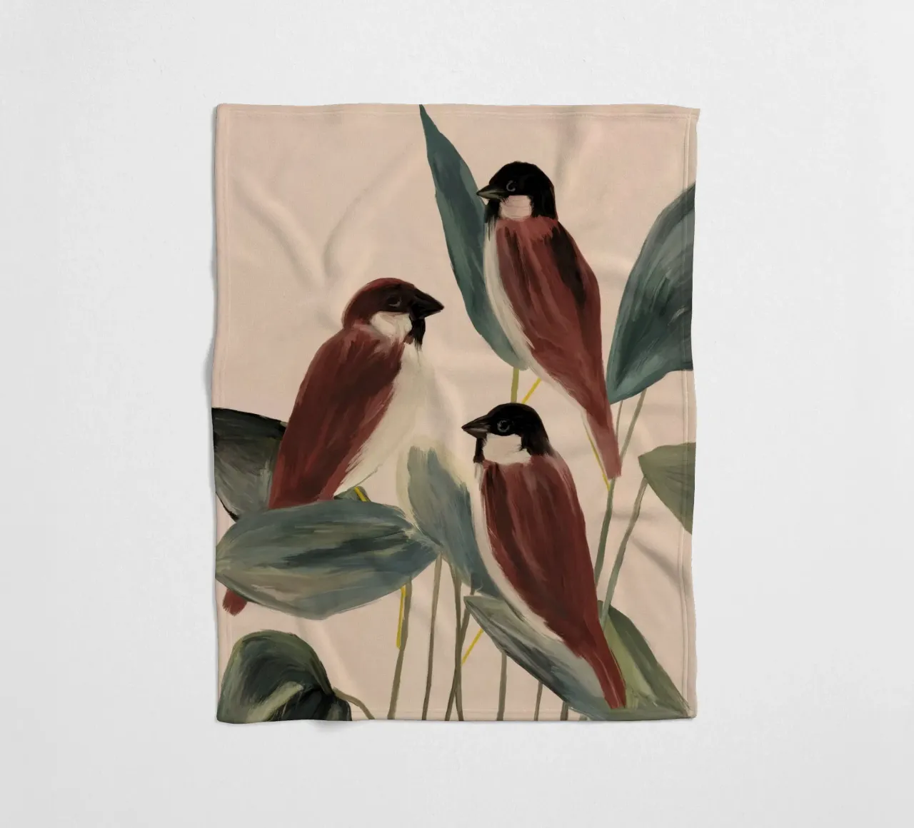 Three Sparrows fleecedeken van M.A.Z.U.N.