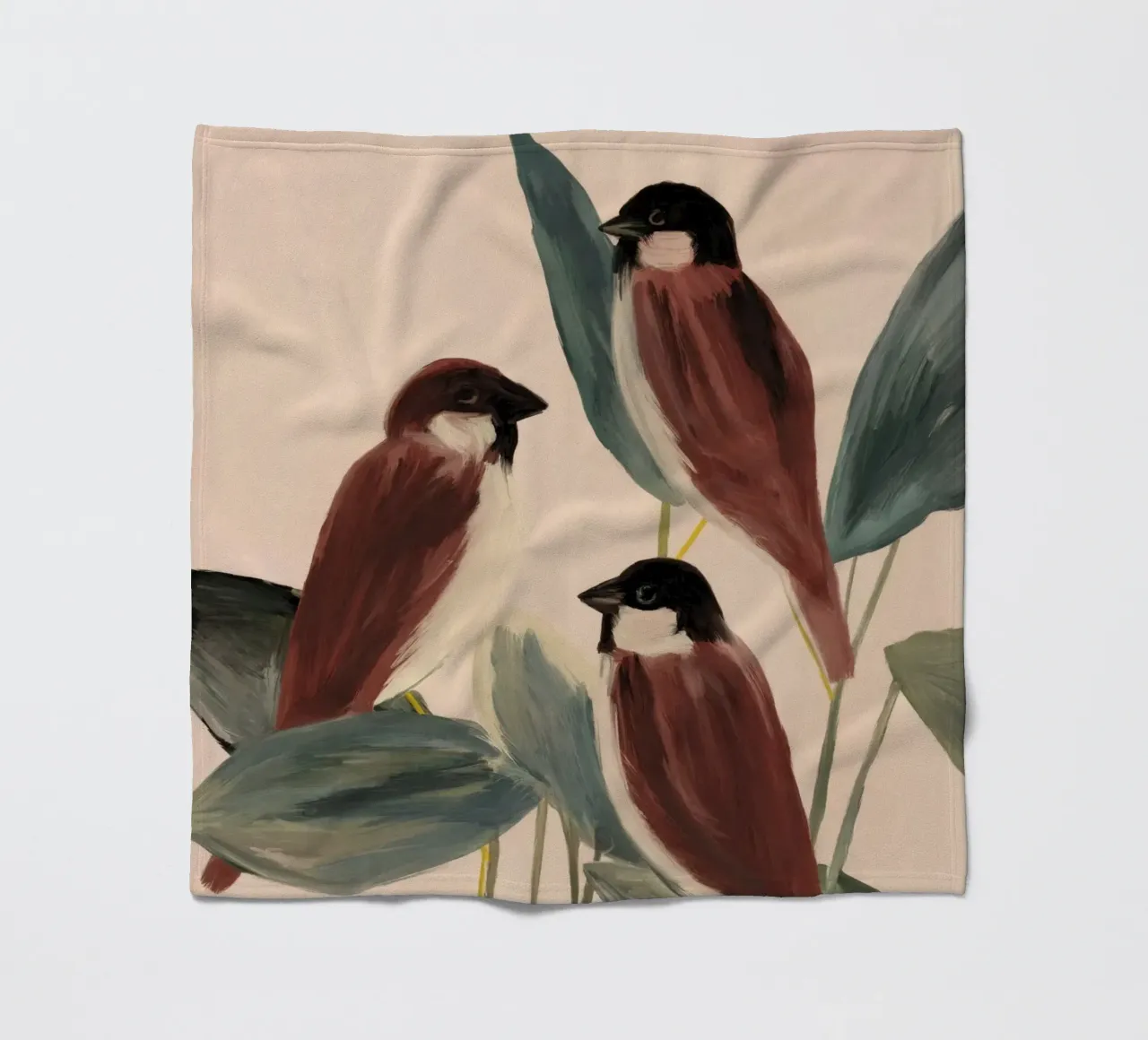 Three Sparrows fleecedeken van M.A.Z.U.N.