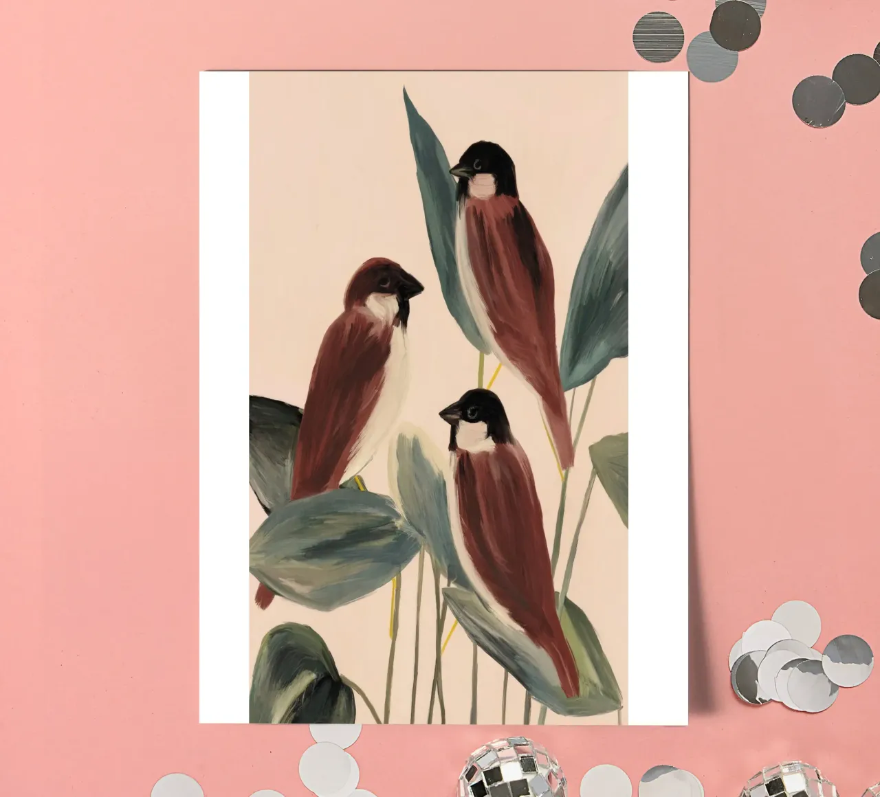 Three Sparrows sticker sheet by M.A.Z.U.N.