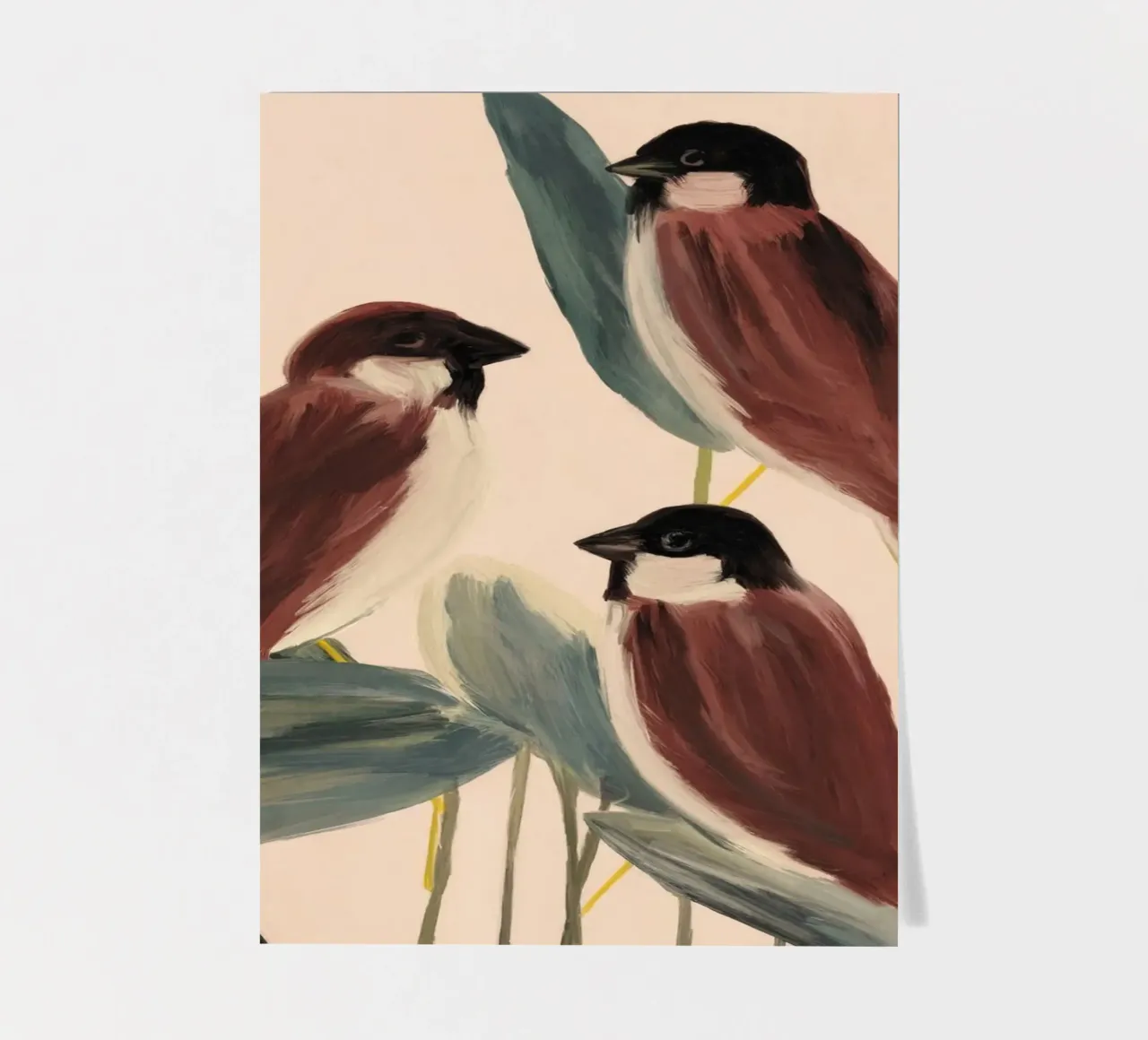 Three Sparrows sticker sheet by M.A.Z.U.N.