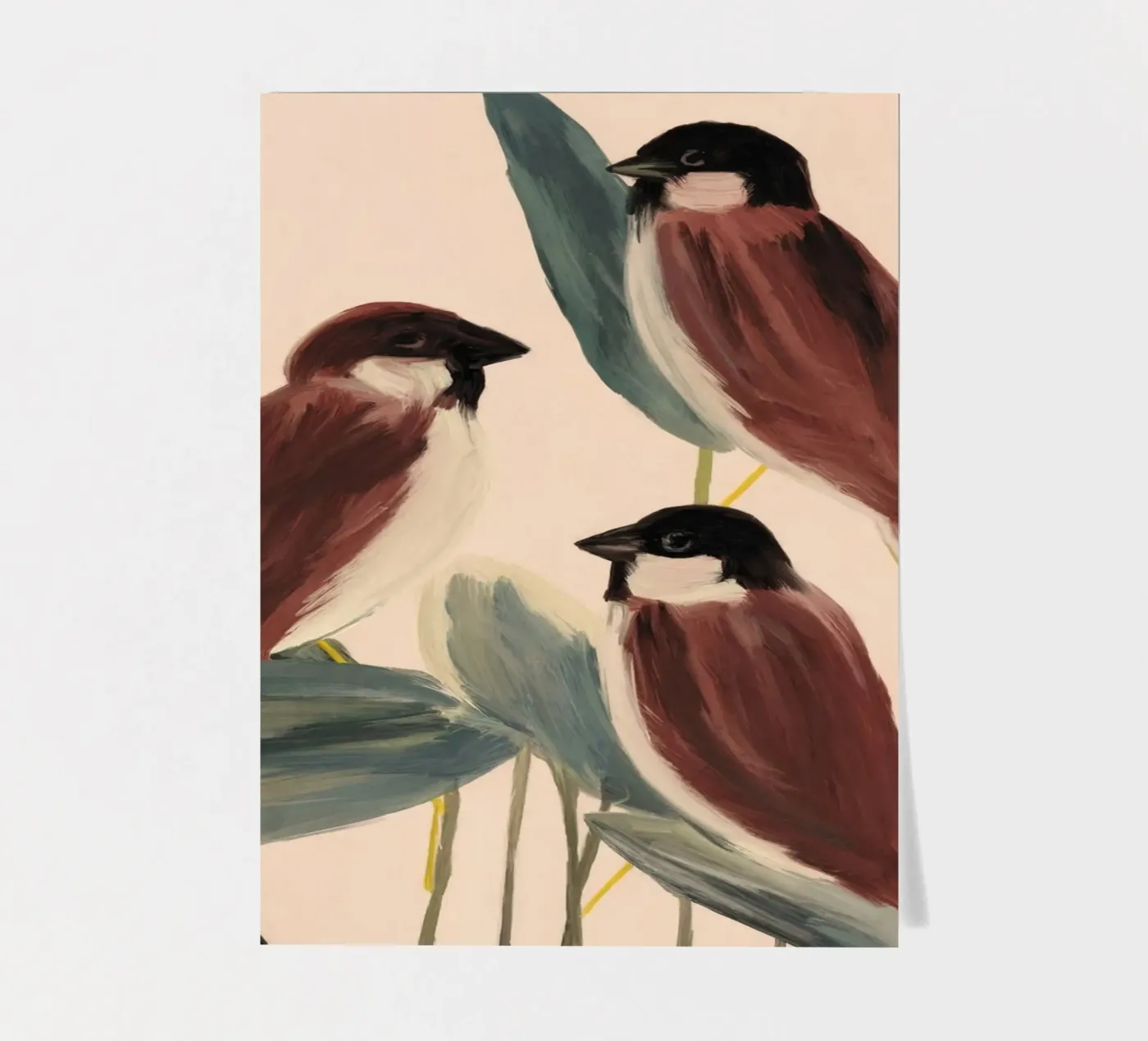 Drie mussen stickervel van M.A.Z.U.N.