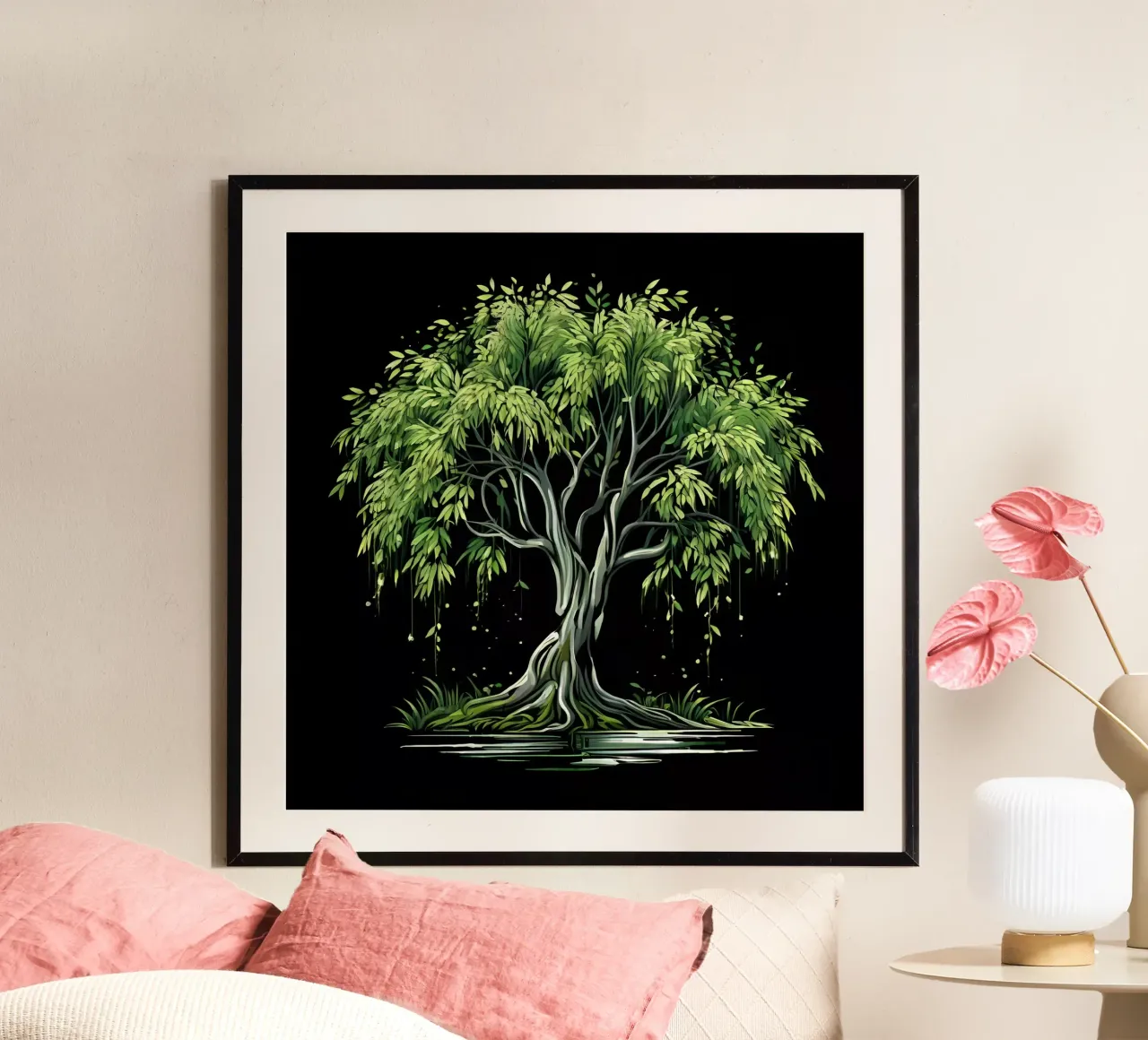 Das Flüstern der Weide Poster mit Kunststoffrahmen von Artistic-shop