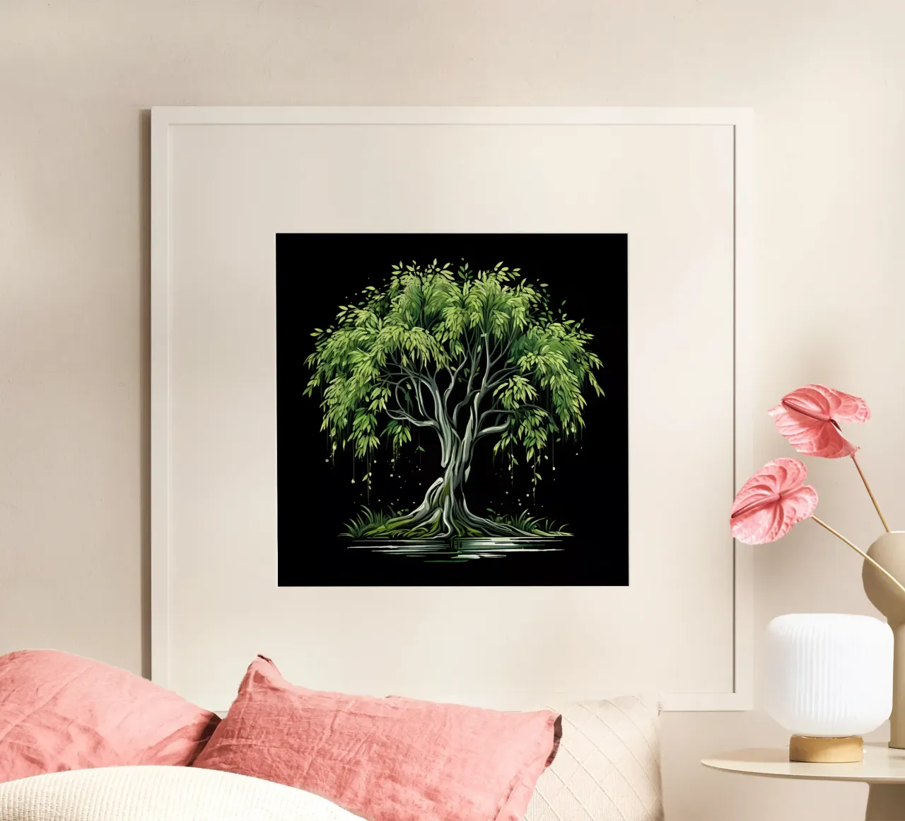 Das Flüstern der Weide Poster mit Kunststoffrahmen von Artistic-shop