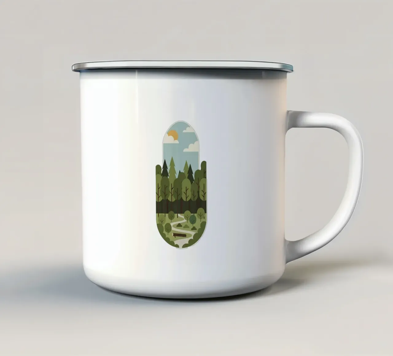 Fuga nella foresta minimalista tazza in smalto da Wild Colors Gallery
