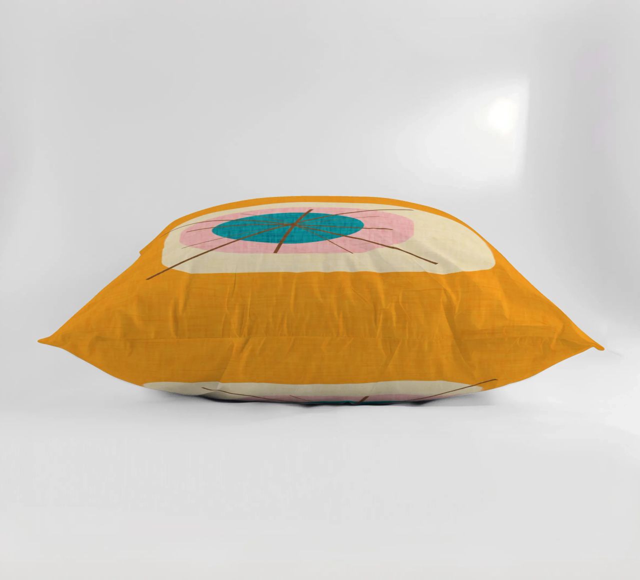 Flower Egg Mustard - Mid Century Modern decorative cushion by susanacosta