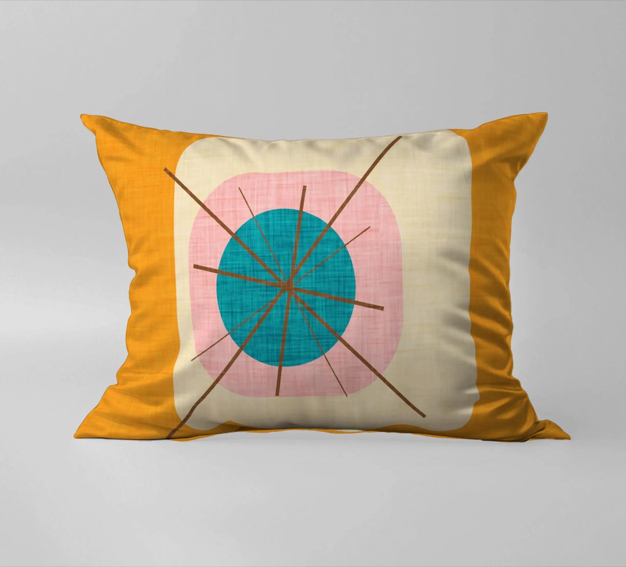 Flower Egg Mustard - Mid Century Modern decorative cushion by susanacosta
