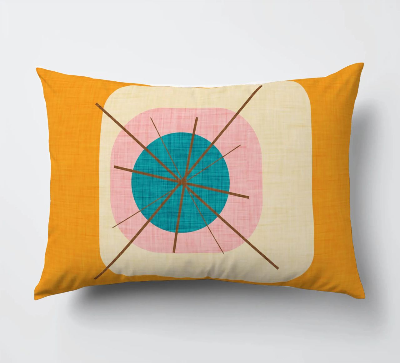 Flower Egg Mustard - Mid Century Modern decorative cushion by susanacosta