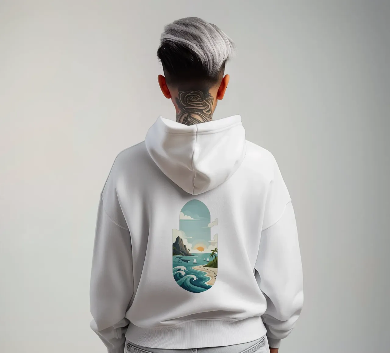 Paesaggio onirico oceanico felpa con cappuccio da Wild Colors Gallery