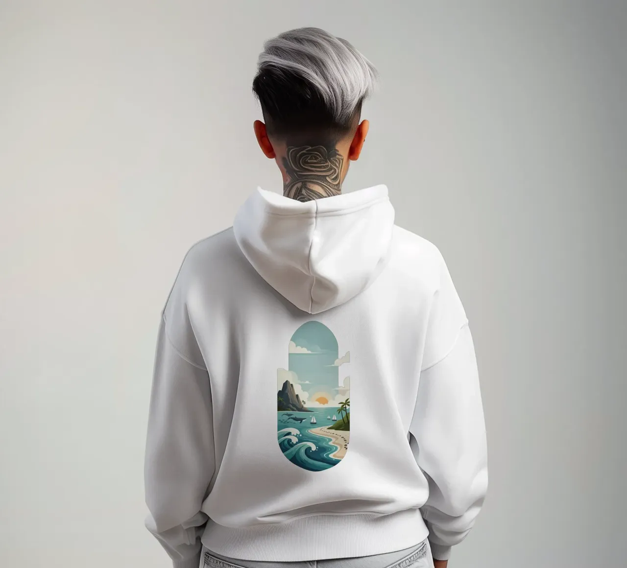 Paesaggio onirico oceanico felpa con cappuccio da Wild Colors Gallery