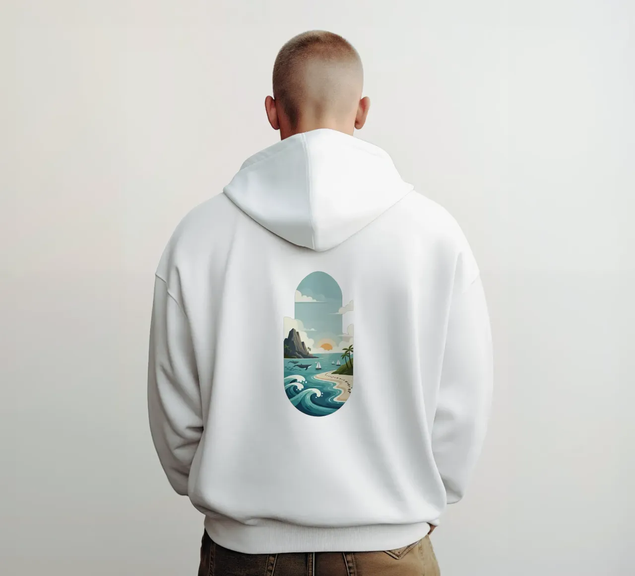 Paesaggio onirico oceanico felpa con cappuccio da Wild Colors Gallery