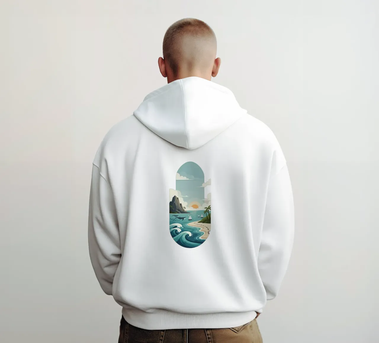 Paesaggio onirico oceanico felpa con cappuccio da Wild Colors Gallery