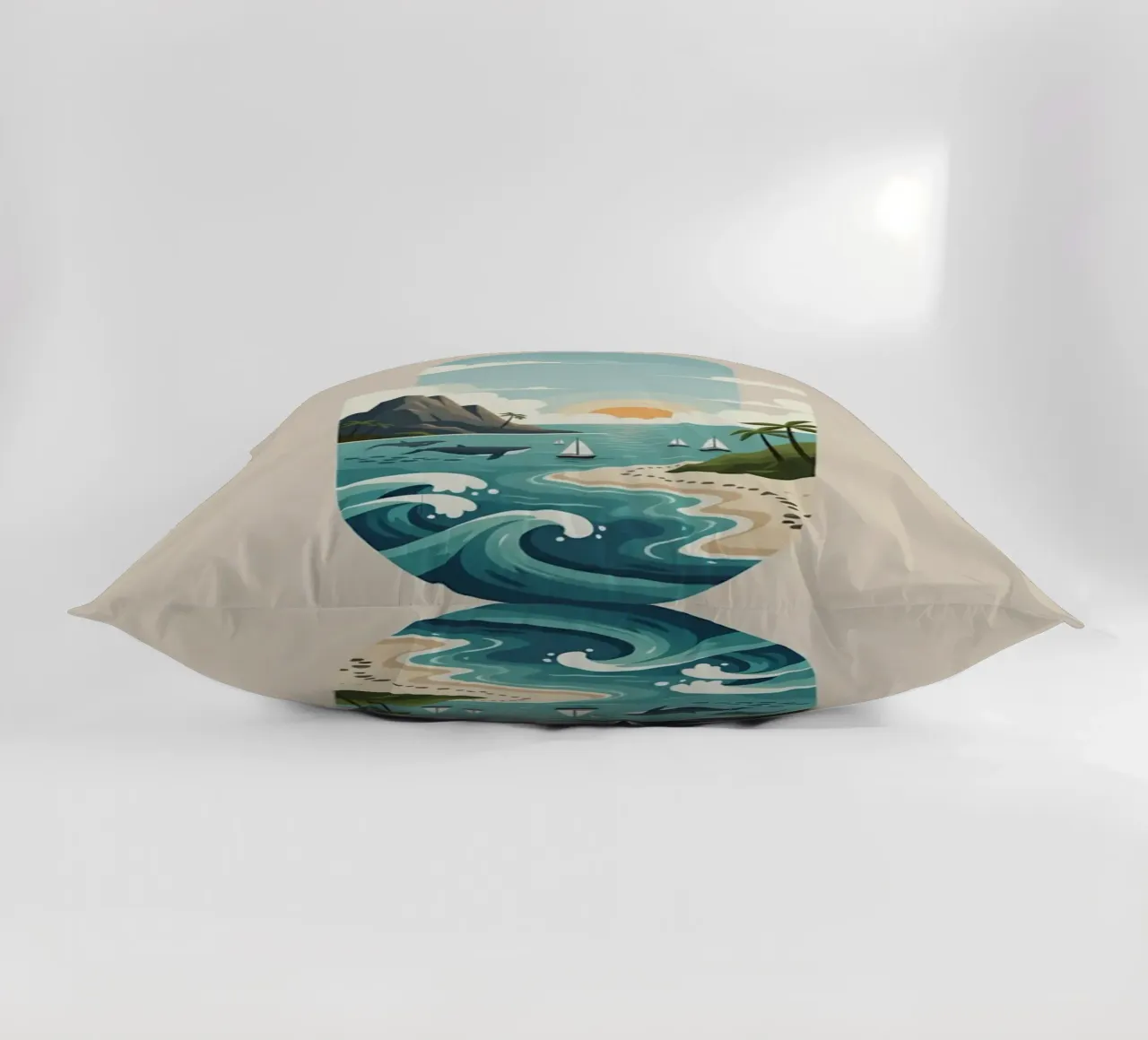 Paesaggio onirico oceanico cuscino da Wild Colors Gallery