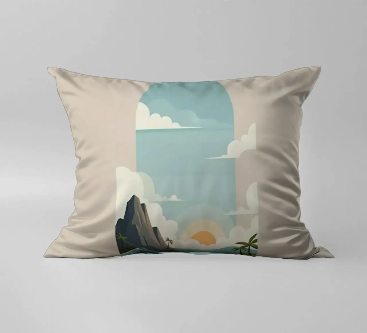 Paesaggio onirico oceanico cuscino da Wild Colors Gallery