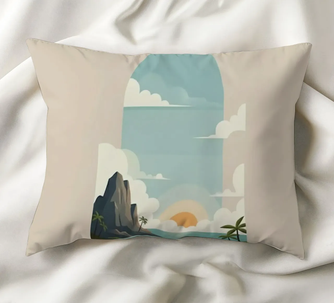 Paesaggio onirico oceanico cuscino da Wild Colors Gallery