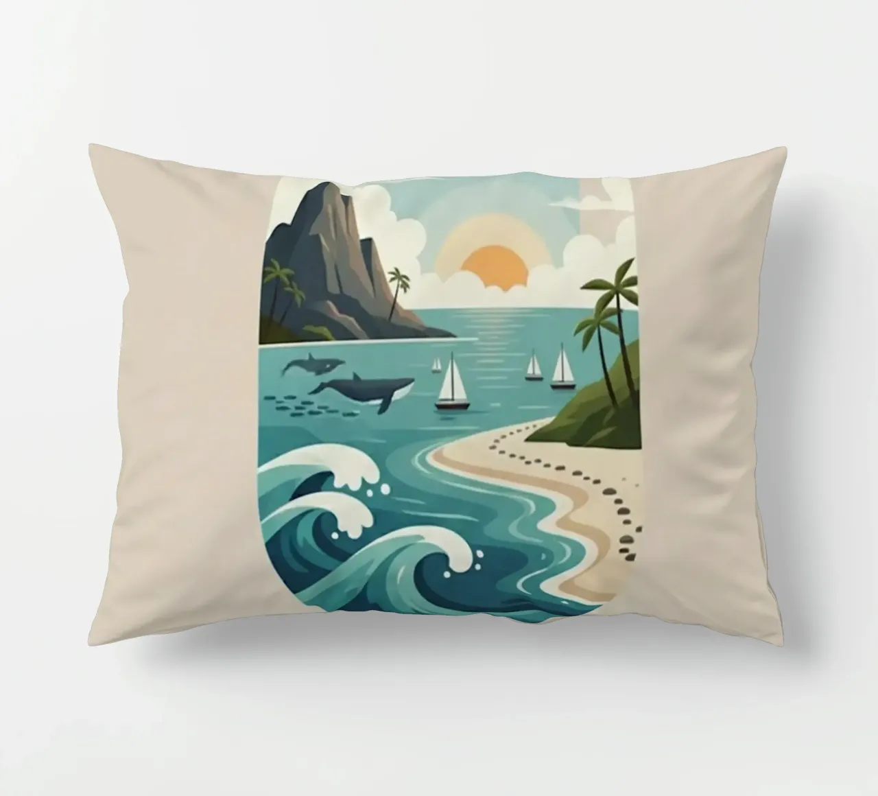 Paesaggio onirico oceanico cuscino da Wild Colors Gallery