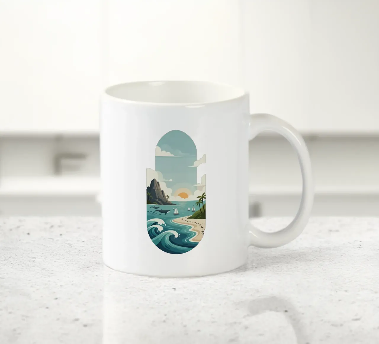 Paesaggio onirico oceanico tazza in ceramica da Wild Colors Gallery