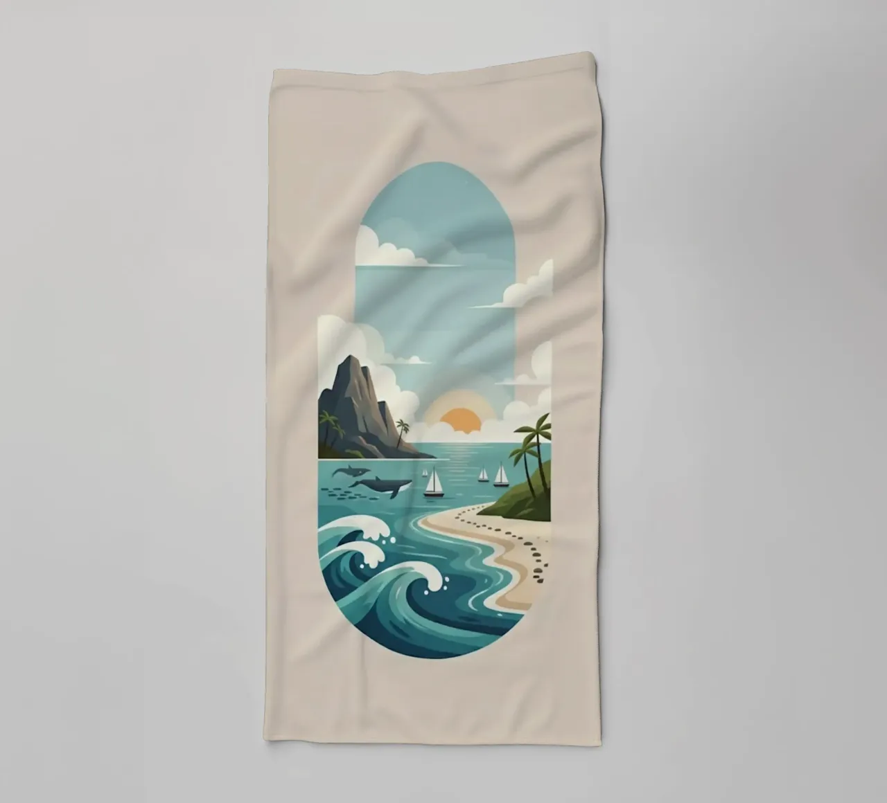 Paesaggio onirico oceanico asciugamano da bagno da Wild Colors Gallery