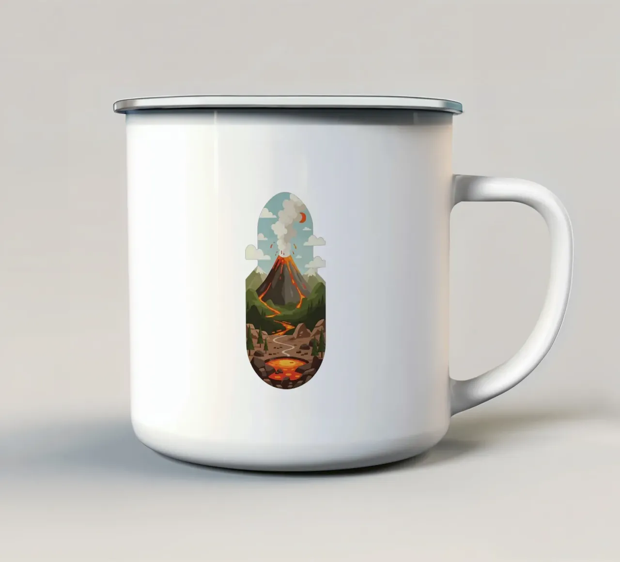 Serenità vulcanica tazza in smalto da Wild Colors Gallery