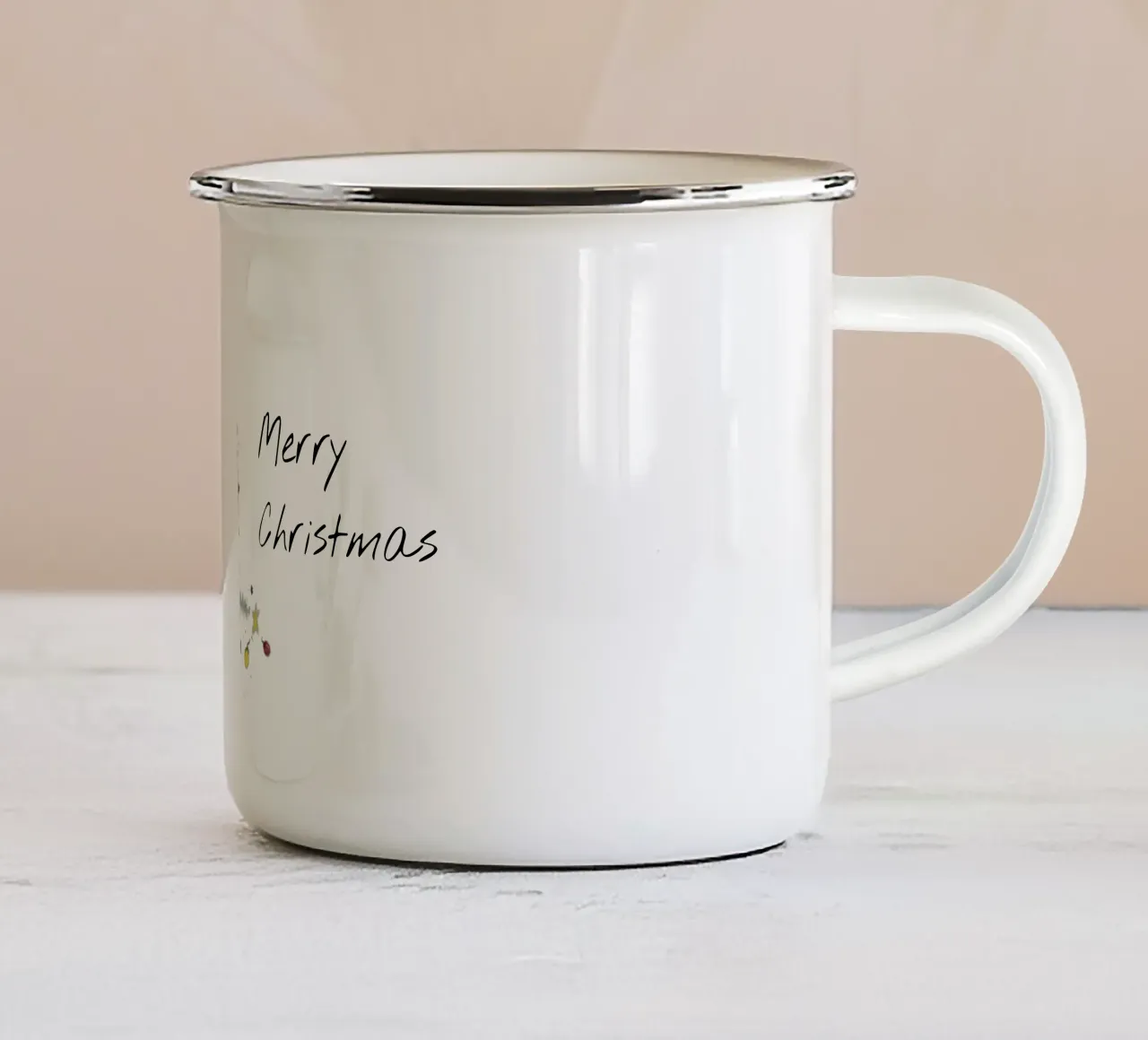 Merry christmas with cat tazza in smalto da Poppya