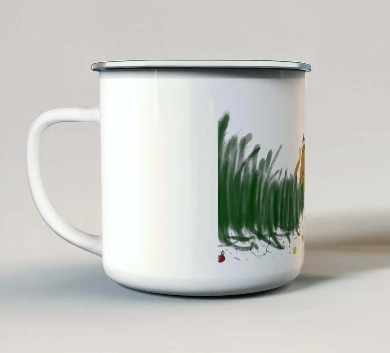 Merry christmas with cat tazza in smalto da Poppya