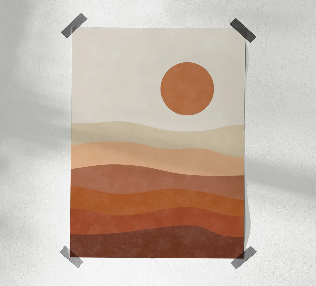 Mountain Waves Sunset poster da Natural Landscapes by Palmartprints