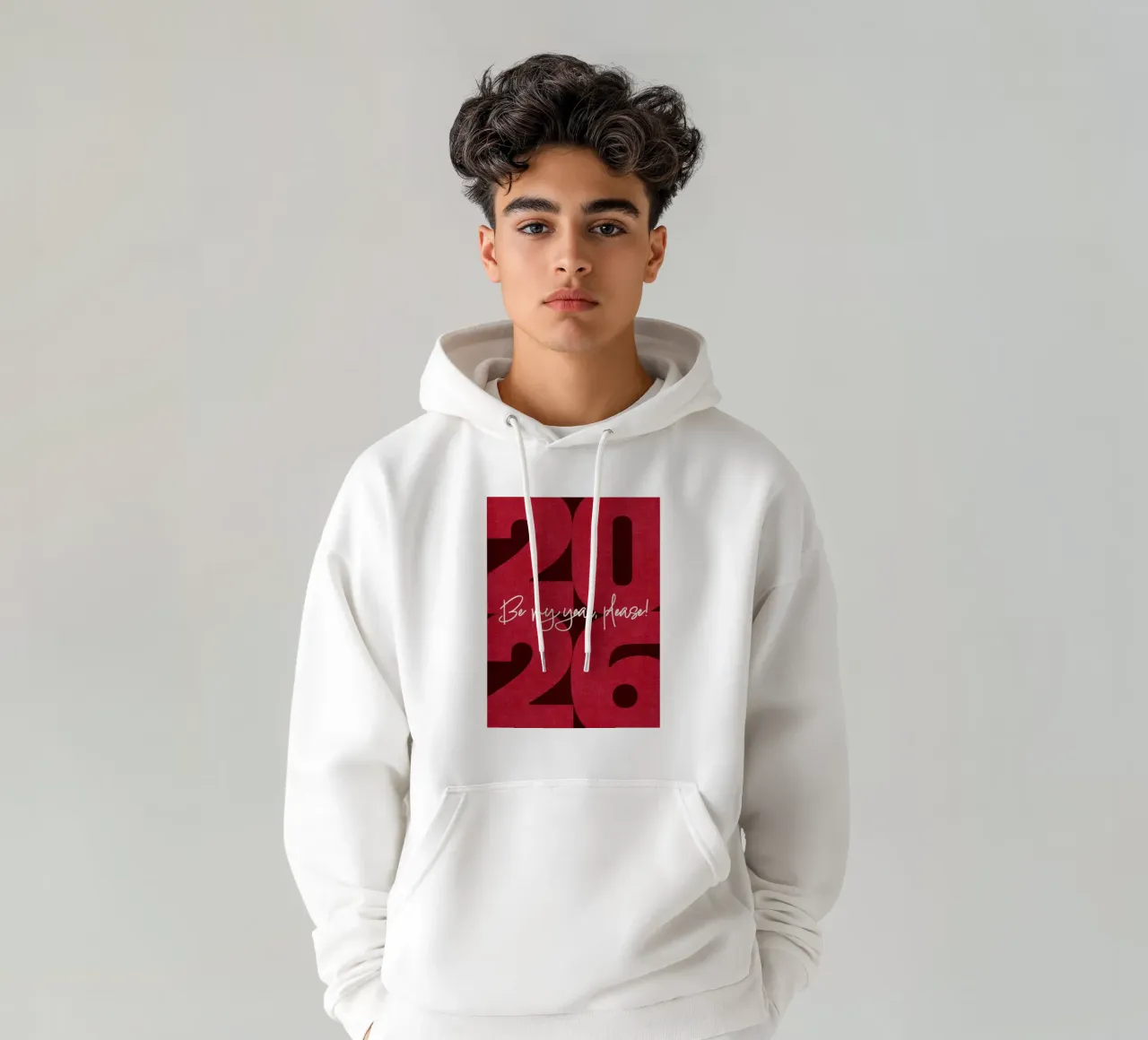 2026 Be my year, please! felpa con cappuccio da DesigndN