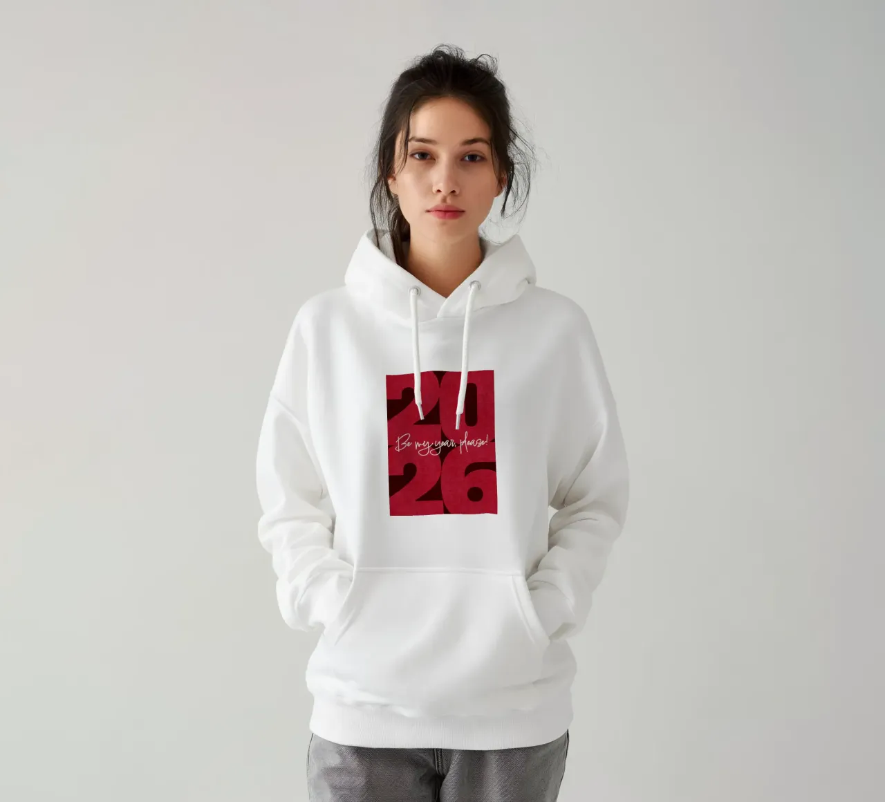 2026 Be my year, please! felpa con cappuccio da DesigndN