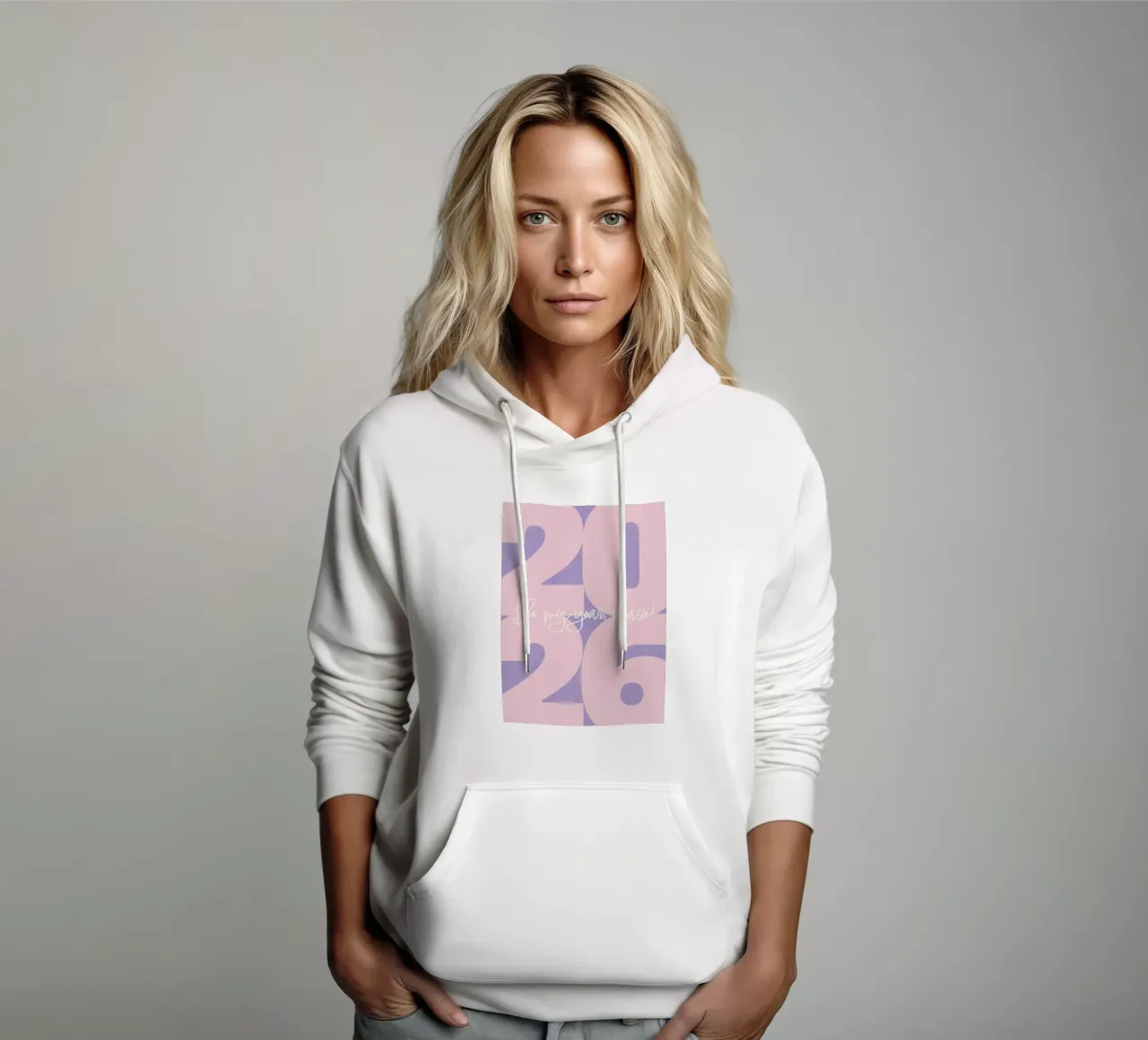 2026 Be my year, please! felpa con cappuccio da DesigndN