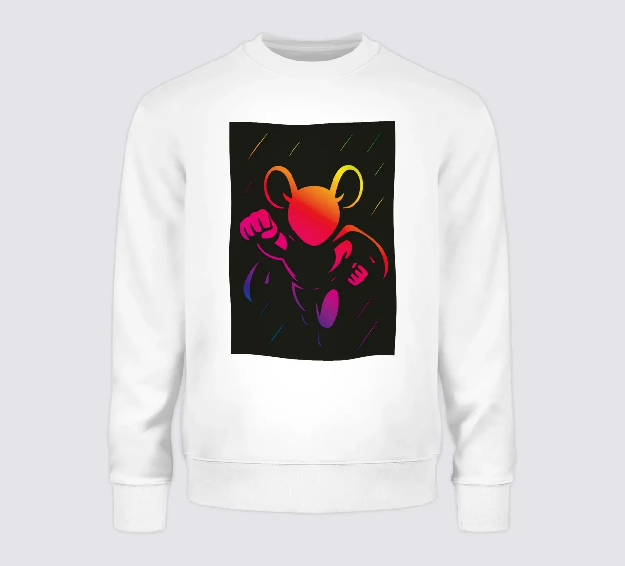 Supereroe Mouse Neon Colore Gradiente Eroe Cartoon felpa da nanosh