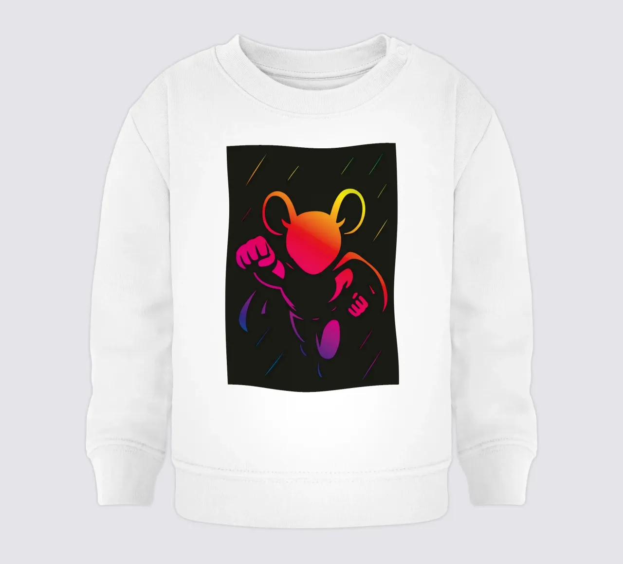 Supereroe Mouse Neon Colore Gradiente Eroe Cartoon felpa neonato da nanosh