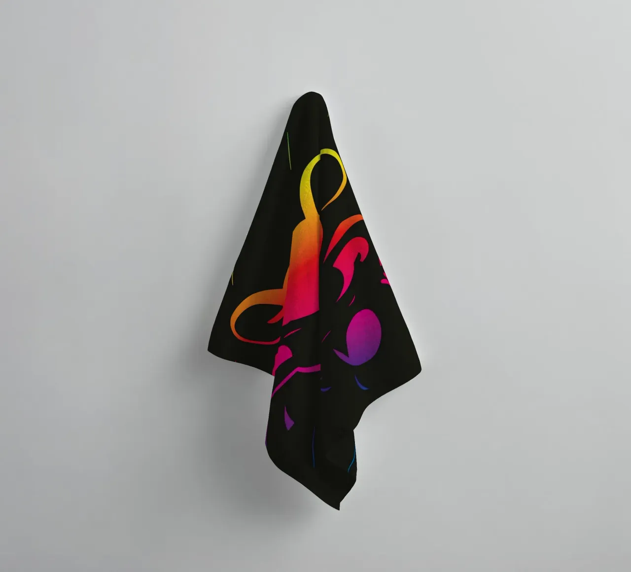 Supereroe Mouse Neon Colore Gradiente Eroe Cartoon asciugamano da bagno da nanosh