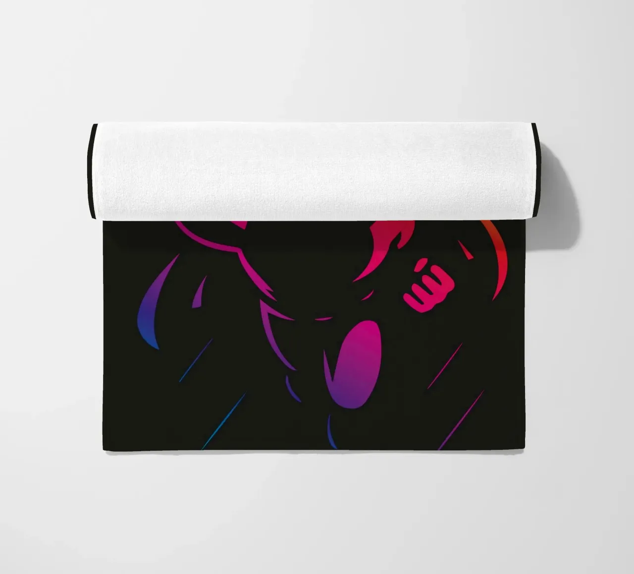 Supereroe Mouse Neon Colore Gradiente Eroe Cartoon telo mare da nanosh