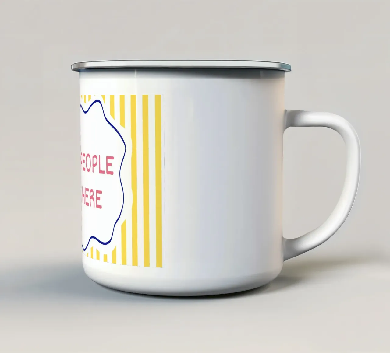 Qui vive gente in gamba tazza in smalto da Poppya