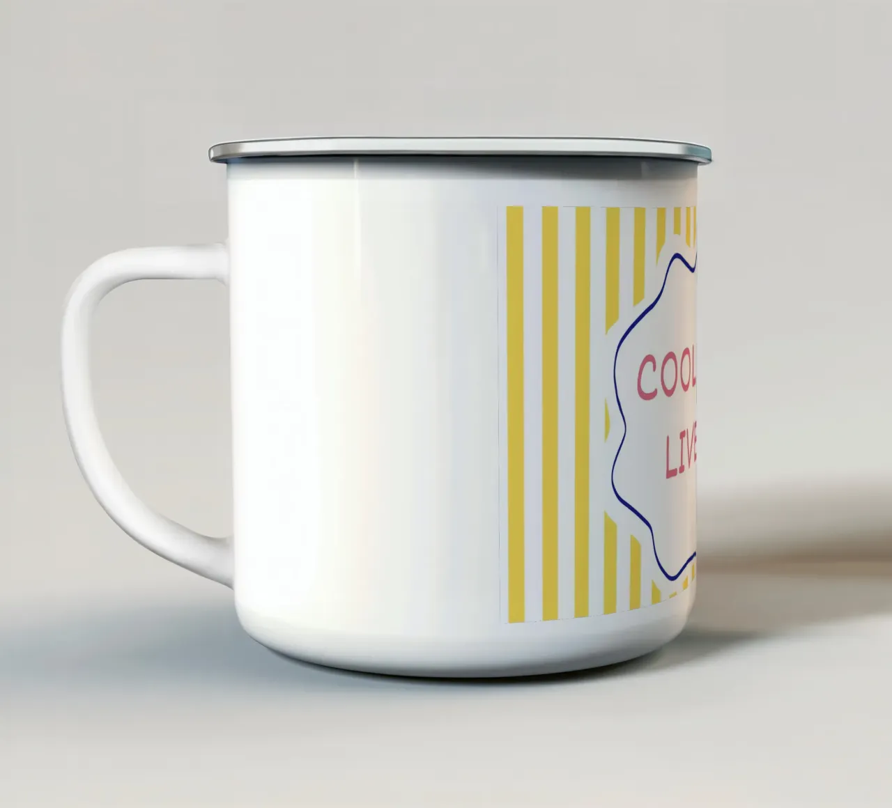 Qui vive gente in gamba tazza in smalto da Poppya