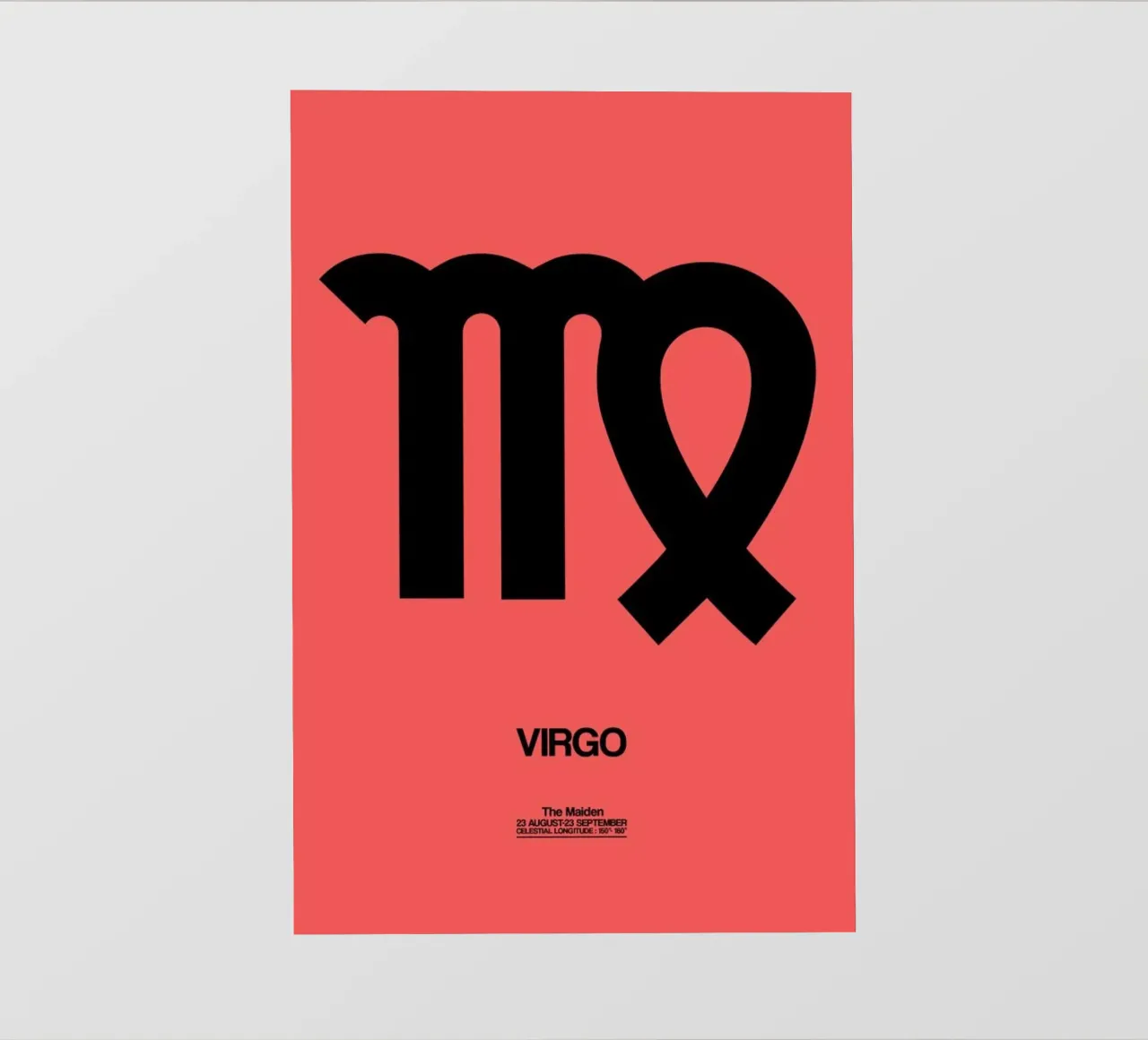 Virgo Zodiac Sign Black pellicola backlit da Naxart