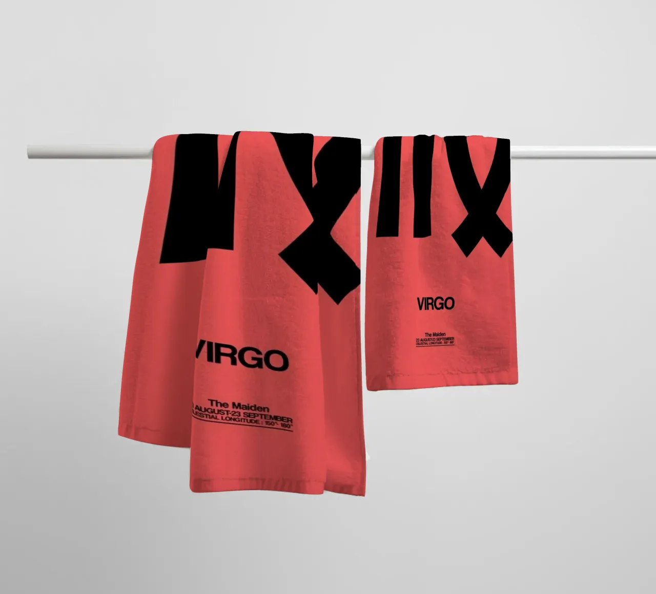 Virgo Zodiac Sign Black asciugamano da bagno da Naxart